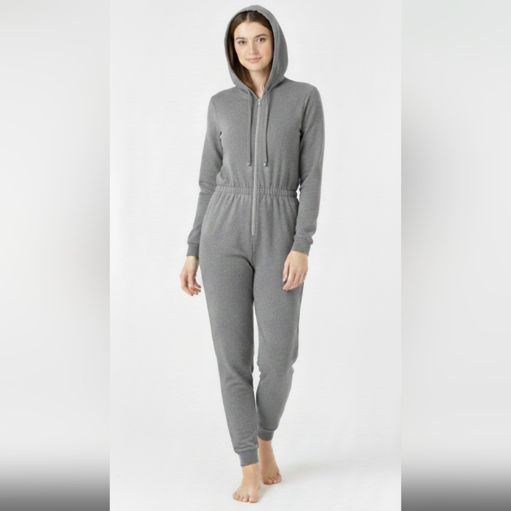 Old Navy Gray Hooded Jumpsuit